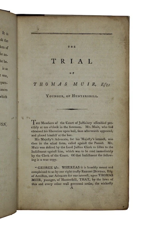 1793 THOMAS MUIR TRIAL Legal History QUAKERS Thomas Paine SCOTTISH MARTYRS - Image 2 of 4