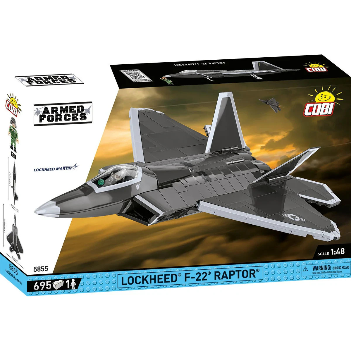 COBI 5855 Lockheed F-22 Raptor Stealth Fighter 1/48 Scale Military Jet Brick Set - Image 6
