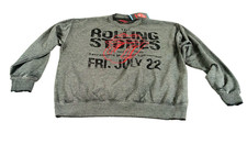 Rolling Stones Band Sweatshirt Women Size Large Gray Long Sleeve Pullover NEW