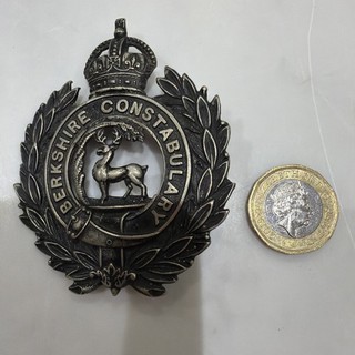 Berkshire Constabulary Police Obsolete Vintage Night Helmet Badge Cap