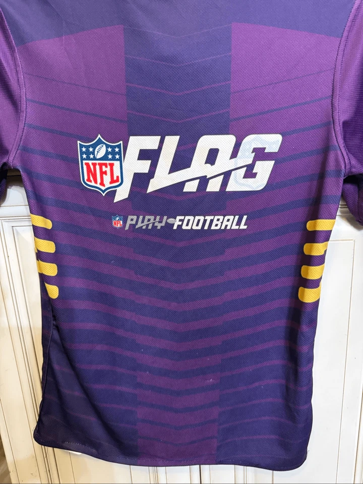 Camiseta reversible de fútbol americano con bandera de la NFL de los Minnesota Vikings púrpura talla pequeña para jóvenes Foto 4 de 4