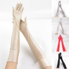 White Women's Sheer Gloves for Outdoor Cycling Long Sun for PROTECTION Mittens