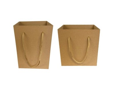 Öko Kraft Blumenkasten mit Seilgriffen - 10er Pack - Größenwahl