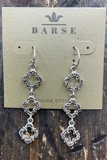 Barse Lucky Clover Earrings- Silver- NWT
