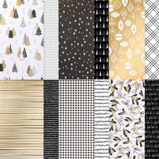Stampin Up MODERN CHRISTMAS DSP- 24 Sheets of 6X6- GOLD FOIL ON EVERY SHEET