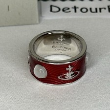 Vivienne Westwood Limited Edition Red Silver King Ring Size 6-8 WITH BOX