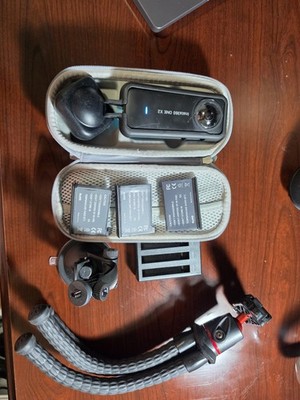 Insta360 ONE X2 5.7K BUNDLES Waterproof 360 Action Cam USB-C Black Kit, 3 Batts