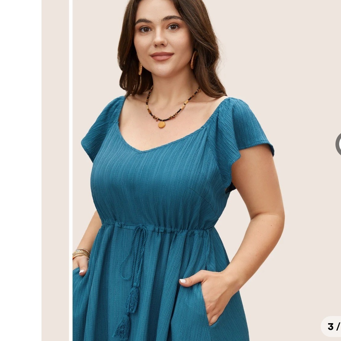 Bloomchic Texture Drawstring Tie Knot Tassels Dre… - image 4