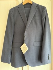 Men's Navy Blue 2-Piece Suit 40 regular Cheat 34 Reg Trousers. 100 Superfine