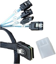 2 PCS 1m SATA MiniSAS Breakout Cable SFF8087 To 4X SATA 36 Pin Connector