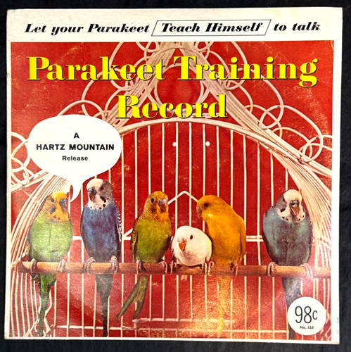 VTG Hartz 10" Vinyl Training Record LET YOUR PARAKEET TEACH HIMSELF TO TALK