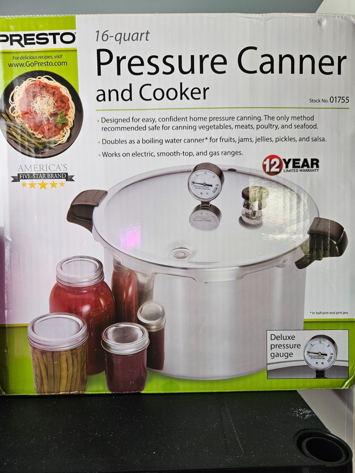 Presto 01755 16-Quart Aluminum canner Pressure Cooker, One S