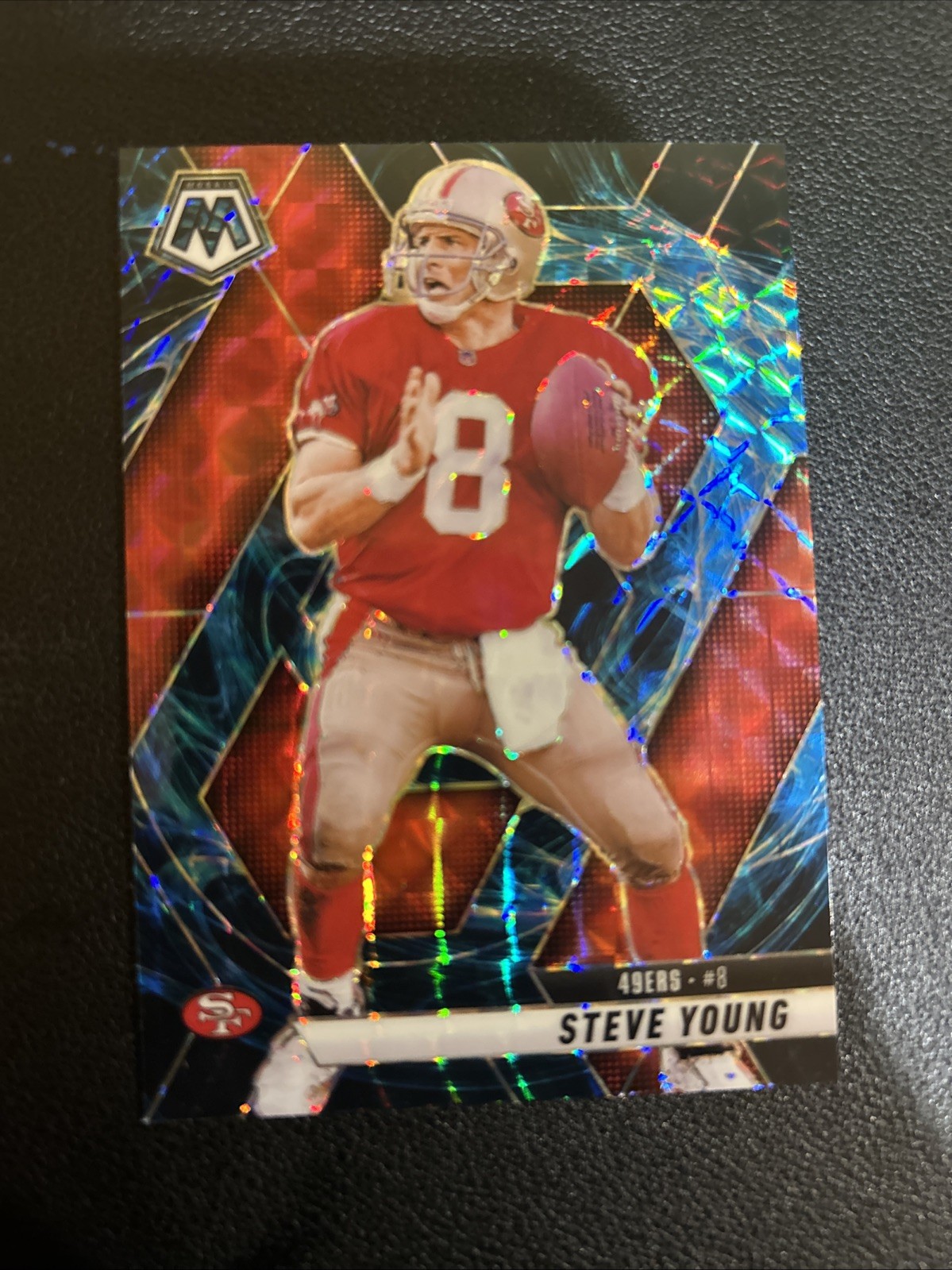 2025-26 Panini Mosaic Steve Young #10 Genesis Case Hit