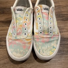 VANS Ward Psychedelic Tie Dye Shoes Multicolor No Laces Size 7.5 Women Spring