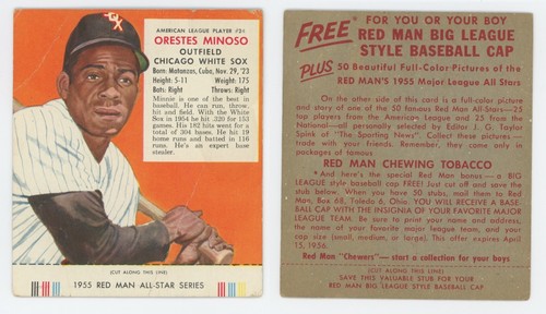 Orestes Minoso #24 1955 Red Man Tobacco card
