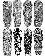 PADOUN Tribal Tattoo Sleeves for Men, 8-Sheet Large Temporary Tat