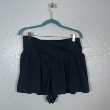 OFFLINE By Aerie Women XL Black Real Me Crossover Flowy Shorts Lined Lightweight