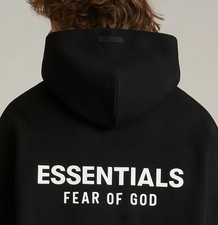 Fear of God Essentials Black Fleece Hoodie 2024 Authentic New Size SMALL