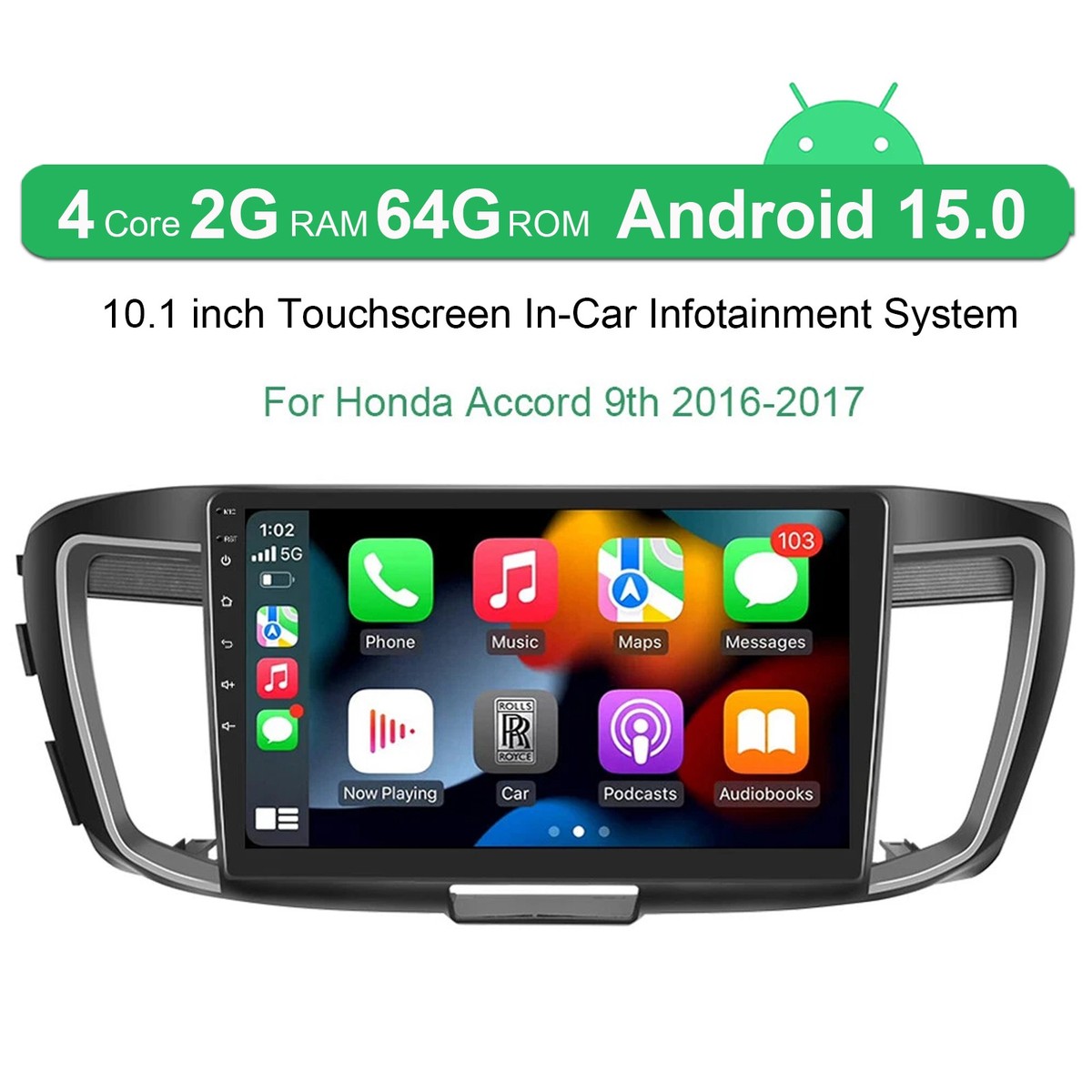 For Honda Accord 2016 2017 Apple Carplay Car Stereo Radio Android
