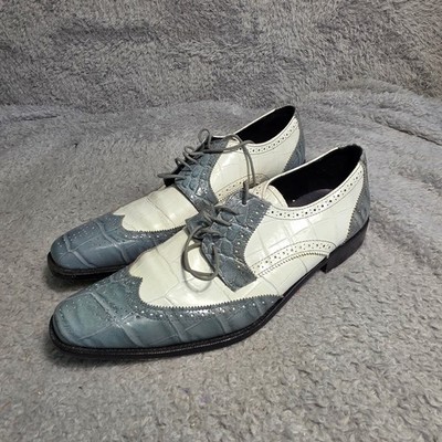 Giorgio Brutini ALL Leather Shoes Wingtip Oxford Blue White 