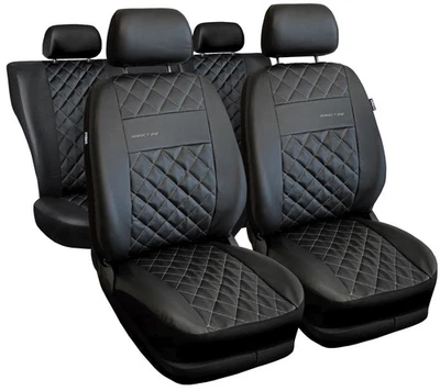 Housses Sièges Universelles Similicuir compatibles aux Audi A3 8L 8P 8V ARGENTE - Photo 1/4
