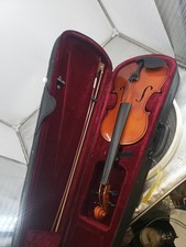 Violin 4/4 Size Fiddle Set for Adult Beginners with Case Rosin Brown