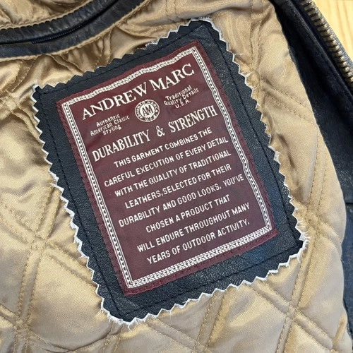 Men's Andrew Marc Distressed Brown Leather (Size M) image 4
