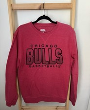 Vtg 90s Red Chicago Bulls Crewneck Sweatshirt Sz Medium M Team Hanes NBA