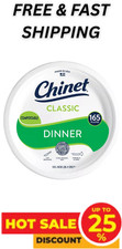 Chinet Classic Dinner Paper Plates, 10.375", 165 ct. Recyclable & Compostable