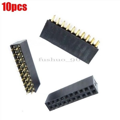 10Pcs Female Straight Header Pitch Socket Pin Strip 2X10 20Pin 2.54MM Double ul