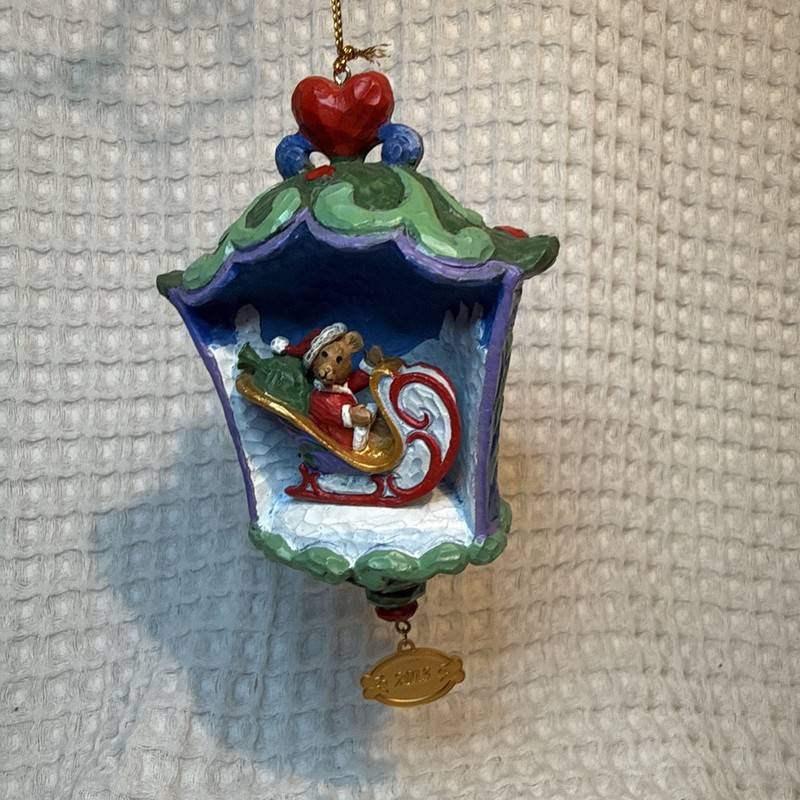 2013 Jim Shore Beary Merry Christmas Ornament Bear In Sleigh