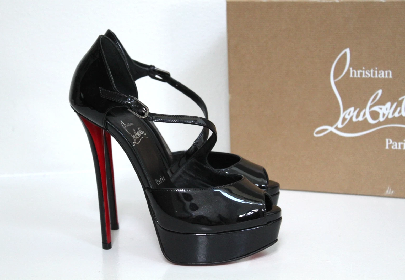 Christian Louboutin — sz 6 / 36.5 Christian Louboutin Black Miss Zigourata Alta Platform Sandal Shoes
