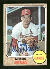 1968 Topps High # 540 Nelson Briles signed auto autograph BXCP47