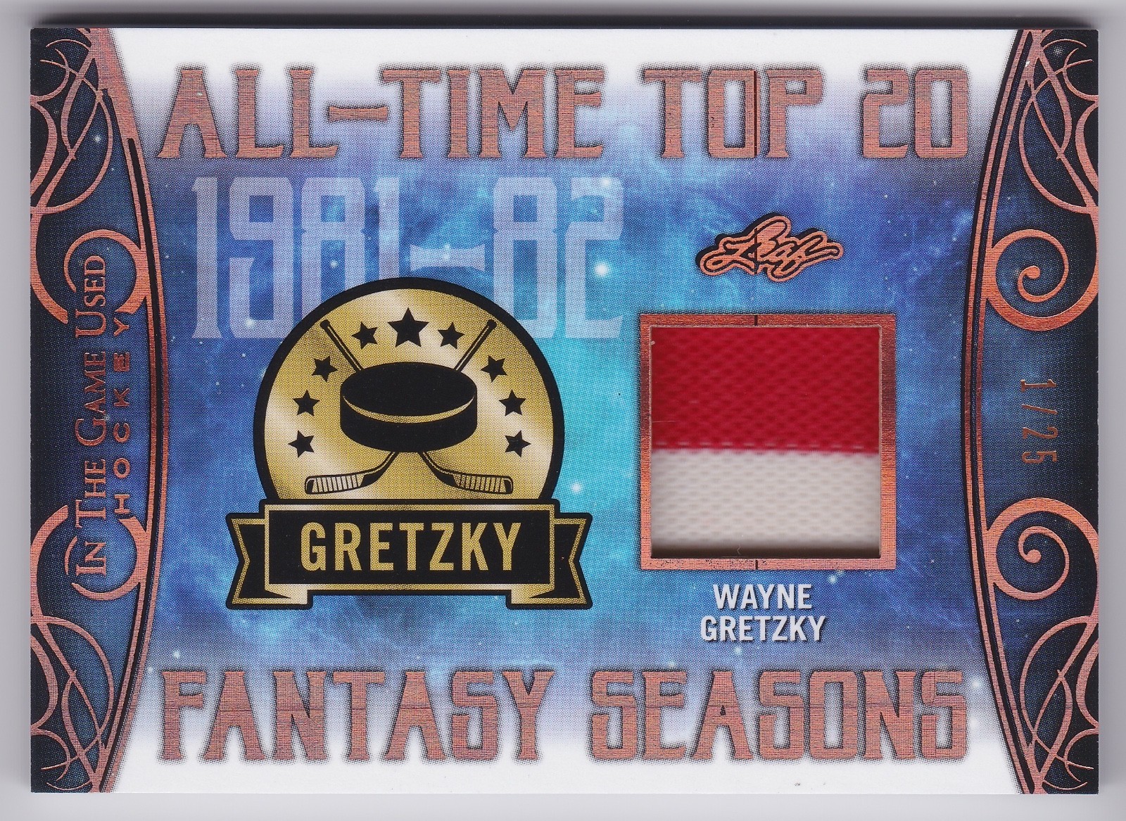 2019-20 Leaf ITGU Wayne Gretzky Bronze All-Time Top 20 Fantasy Seasons Relic /25