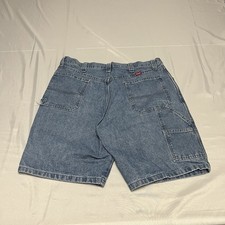 Y2K Wrangler Jean Shorts Mens 36 Blue Denim Carpenter Jorts Baggy Skater