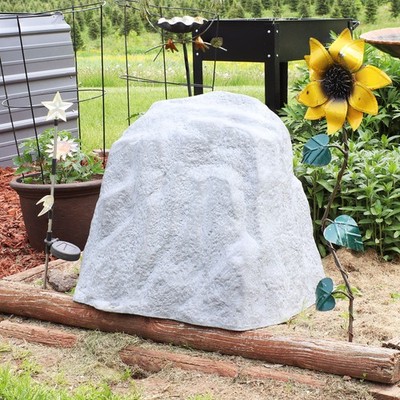 Artificial Polyresin Landscape Rock with Stakes - Gray by Sunnydaze