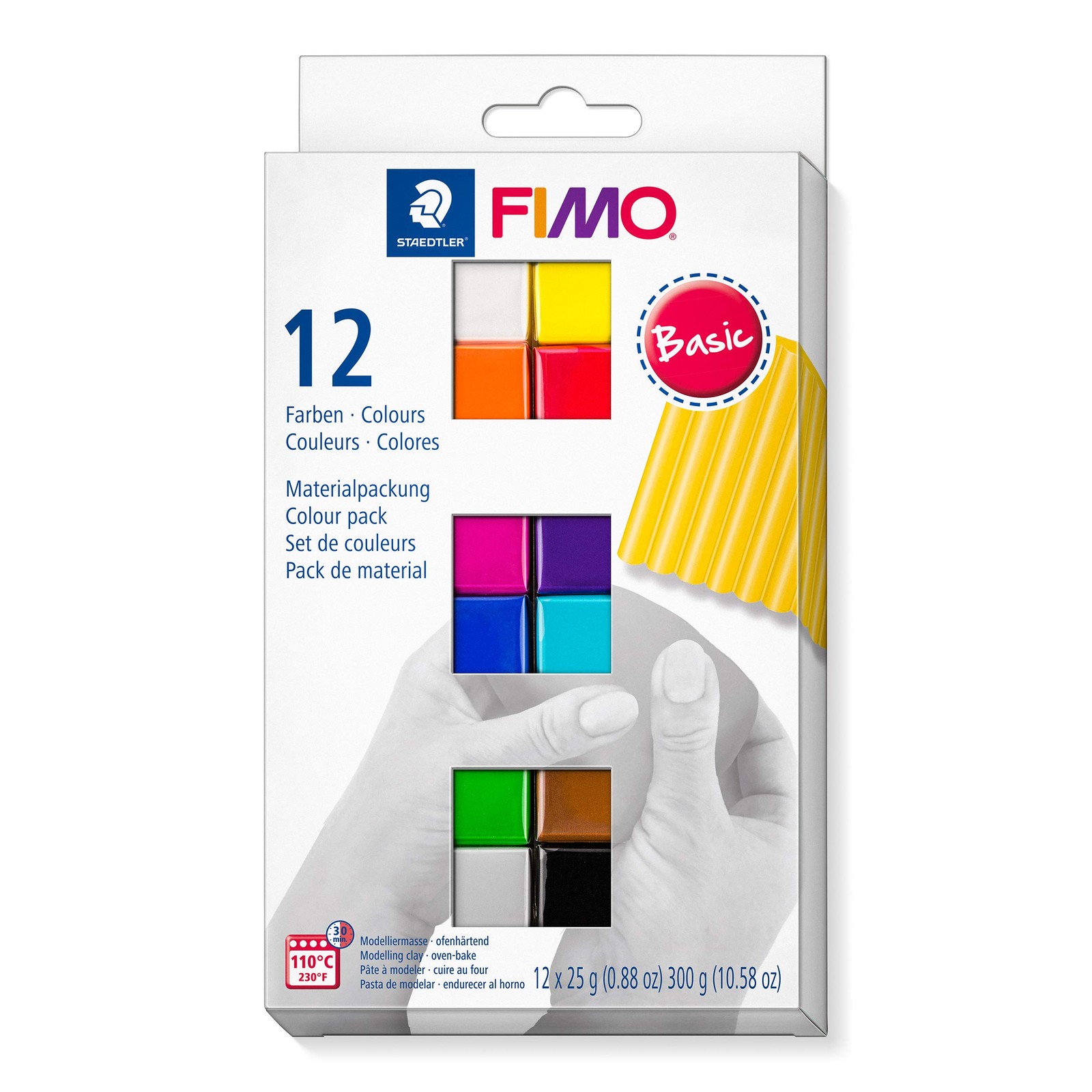 STAEDTLER FIMO Soft Oven Hardening Polymer Modelling Clay Basic Colours 12 x 25g