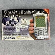 NEW Excalibur New York Times Electronic Chess Handheld Game Complete In Box 974