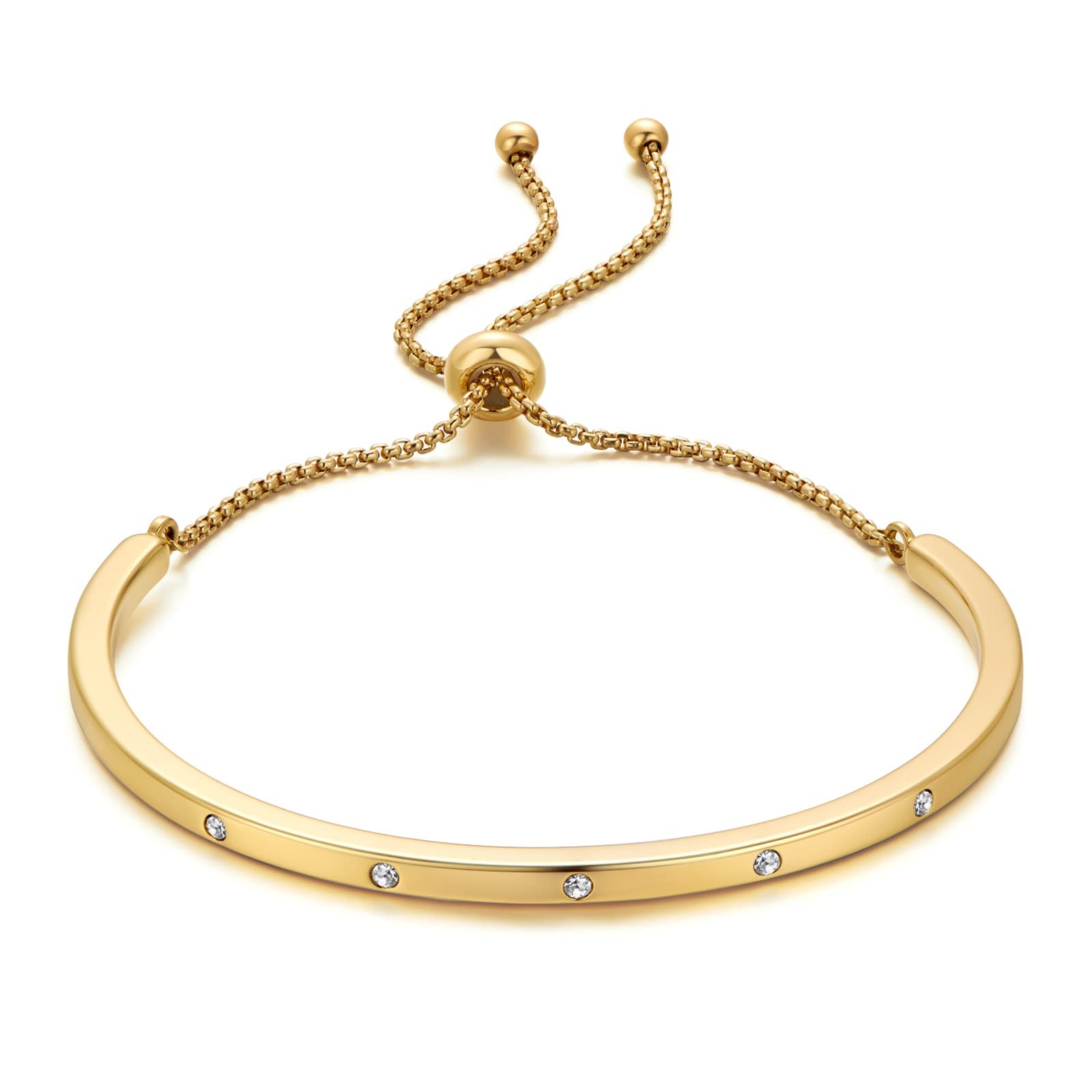 Dainty Bracelet for Adjustable Slider Bangle Bracelets Trendy Minimalist Cubi...