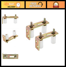Adjustable Slide Gate Guide Roller Set - Dual Nylon Rollers L Post Bracket, 2-