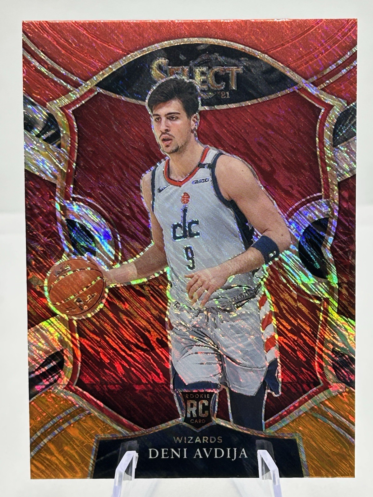 2020-21 Select - Concourse Deni Avdija #69 Red White Orange Shimmer Prizm 0024