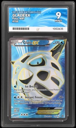 ACE 9 Glalie EX Full Art XY Breakthrough 155/162 Ace Label Graded Card
