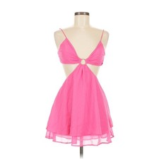 NWT Lucy in the Sky Hot Pink Cutout Party Dress Backless Sz M $85 MSRP