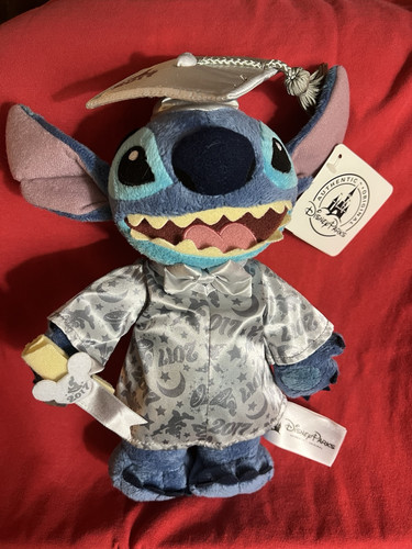 Disney Parks Lilo & Stitch Class of 2017 Graduation Stitch 11" Plush Soft Toy