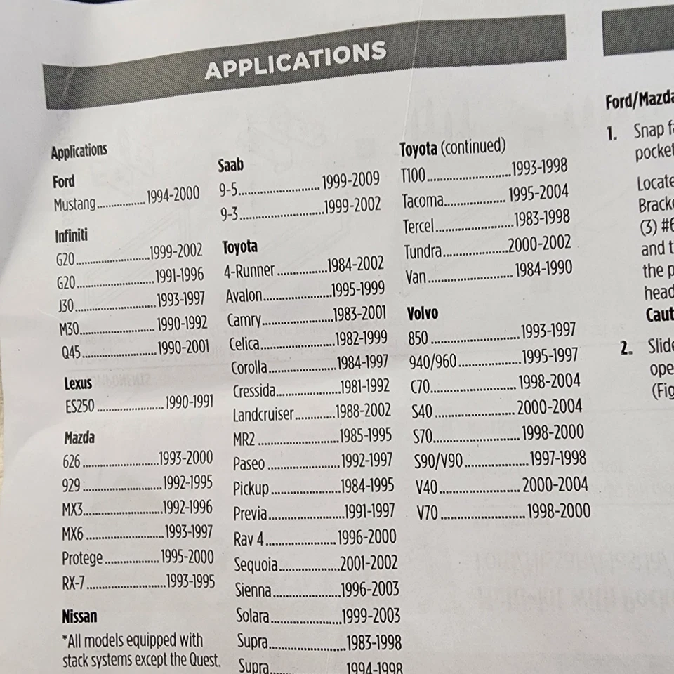 UNIVERSAL SINGLE DIN Dash Kit Stereo Installation METRA 88-00-9000 Select Models - Image 2 of 4