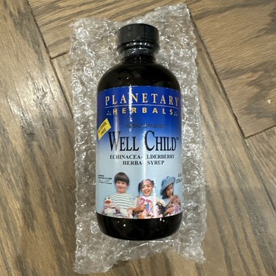 Planetary Herbals Well Child Echinacea-Elderberry Syrup 8 oz Liquid Glass Bottle