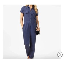 OUTERKNOWN S.E.A. Jumpsuit Women's Sz Small Navy Blue Linen Organic Cotton NWT