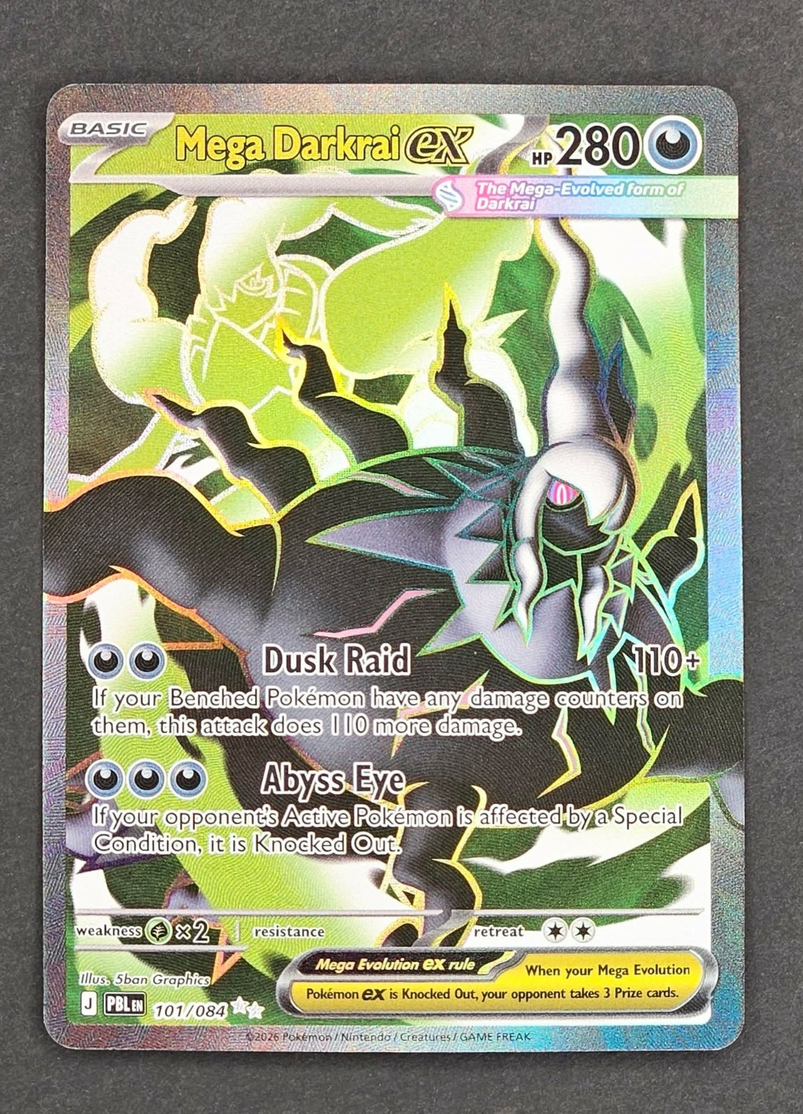 Mega Darkrai ex Full Art 101/084 Pitch Black PBL Ultra Rare Pokemon Card NM