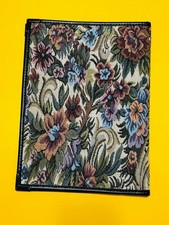 VTG 90s Floral Tapestry Padfolio Zipper Binder Portfolio Organizer Cottagecore