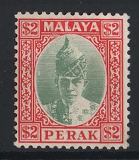 Malaya - Perak 1938 $2 green & scarlet sg120 f mint c�275